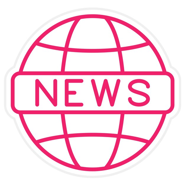 Diseño vectorial Estilo de icono de noticias globales
