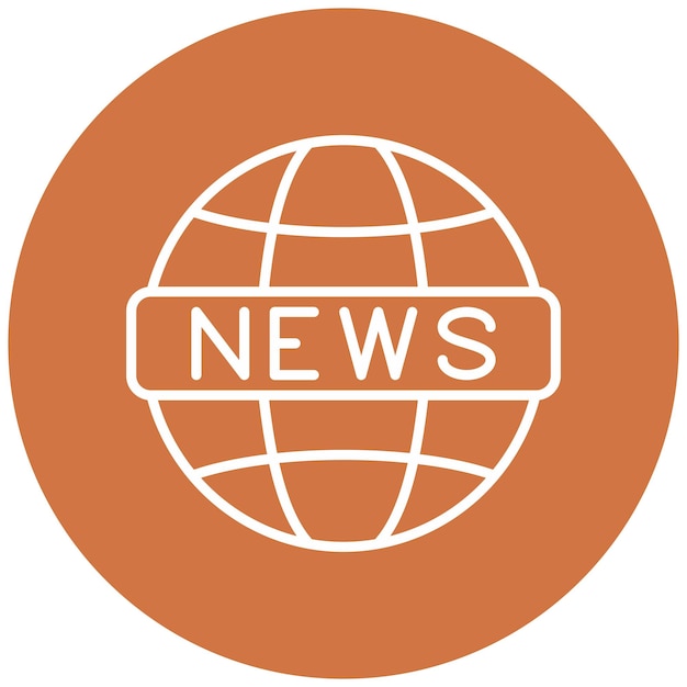 Diseño vectorial Estilo de icono de noticias globales