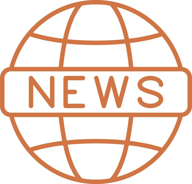 Diseño vectorial Estilo de icono de noticias globales