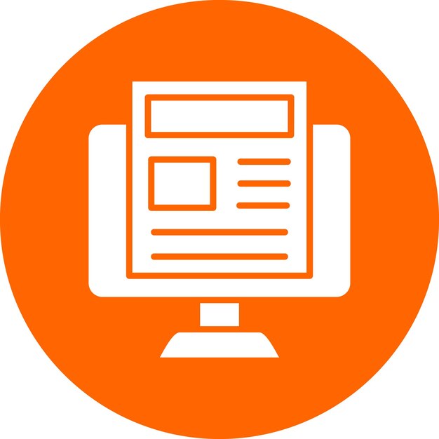 Diseño vectorial Estilo de icono de noticias en línea