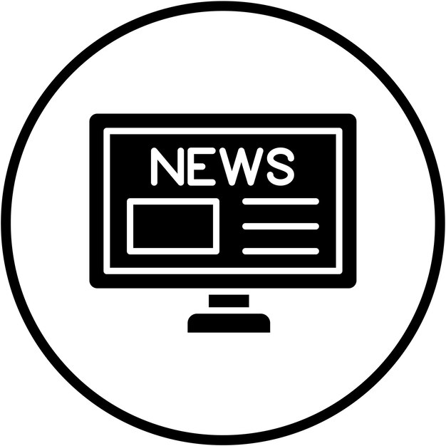 Diseño vectorial Estilo de icono de noticias de última hora