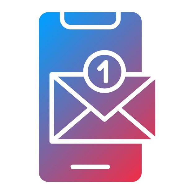Diseño vectorial Estilo del icono de la notificación de correo electrónico