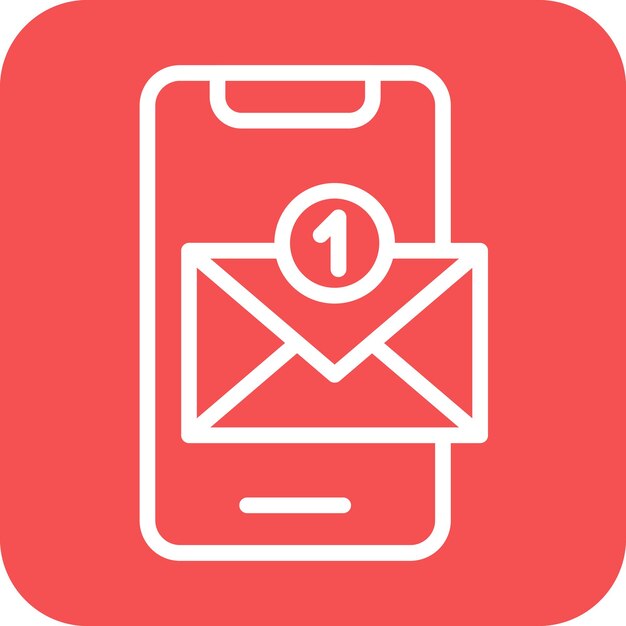 Diseño vectorial Estilo del icono de la notificación de correo electrónico