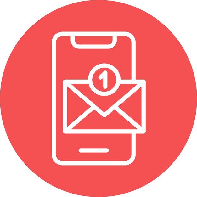Diseño vectorial Estilo del icono de la notificación de correo electrónico