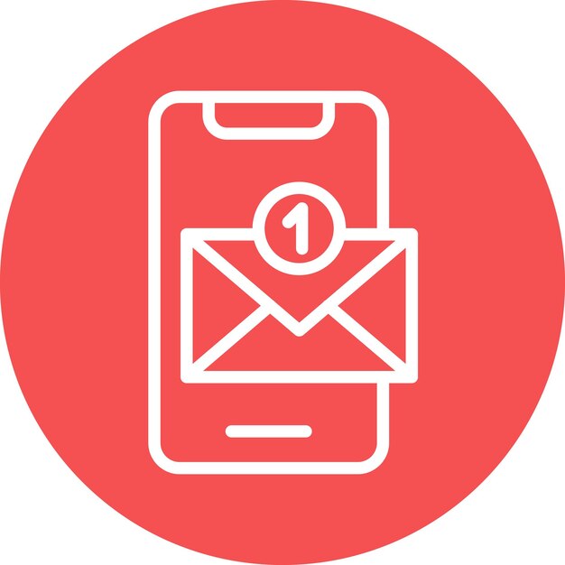 Vector diseño vectorial estilo del icono de la notificación de correo electrónico