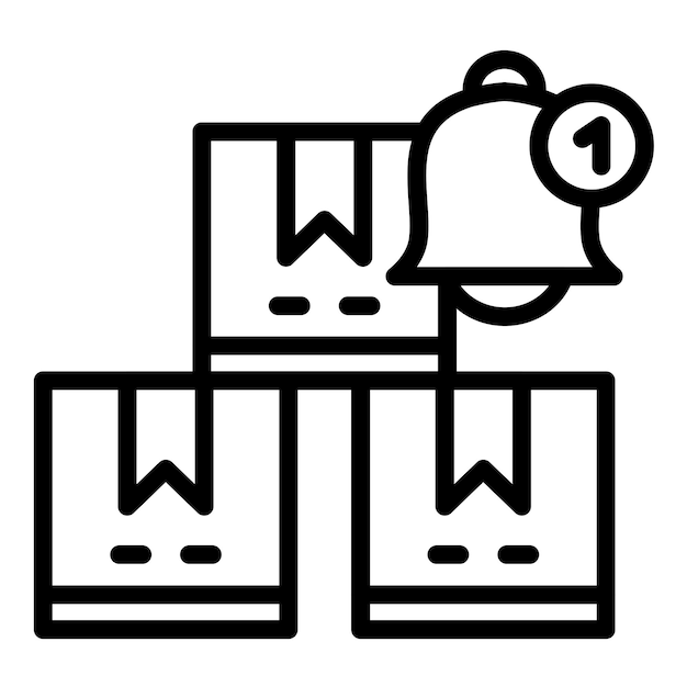 Diseño vectorial Estilo del icono de notificación de InStock