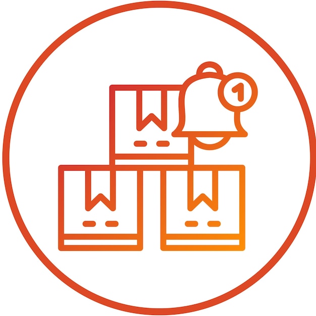 Diseño vectorial Estilo del icono de notificación de InStock