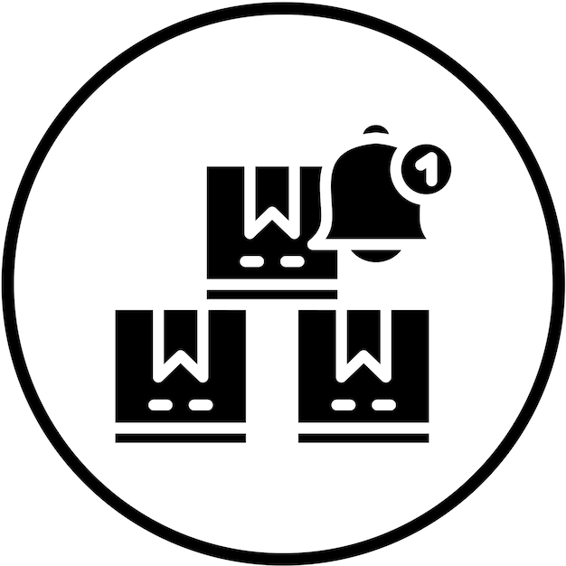Diseño vectorial Estilo del icono de notificación de InStock