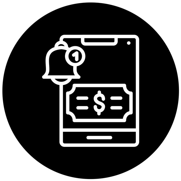Diseño vectorial Estilo del icono de notificación de pago
