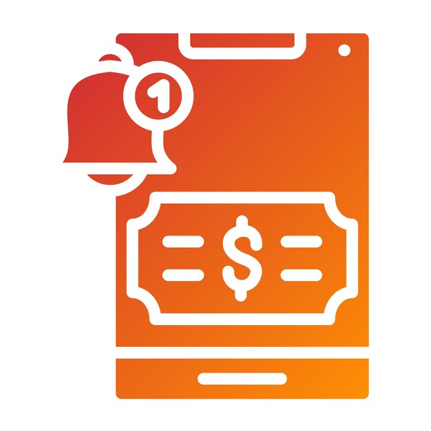 Diseño vectorial Estilo del icono de notificación de pago