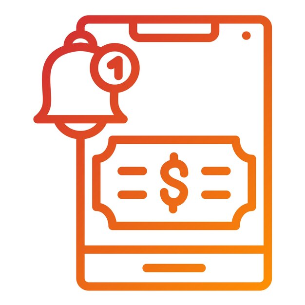 Diseño vectorial Estilo del icono de notificación de pago