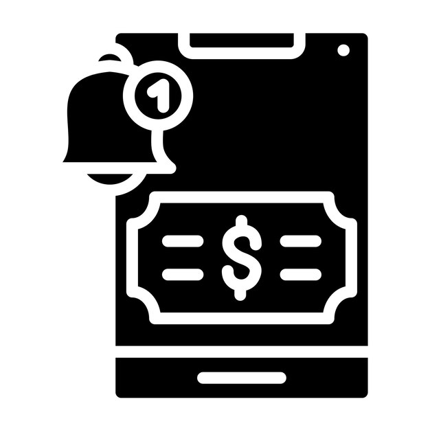Diseño vectorial Estilo del icono de notificación de pago