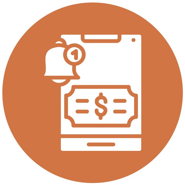 Diseño vectorial Estilo del icono de notificación de pago