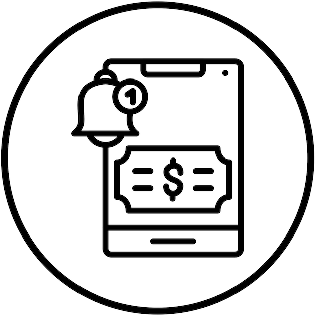 Diseño vectorial Estilo del icono de notificación de pago