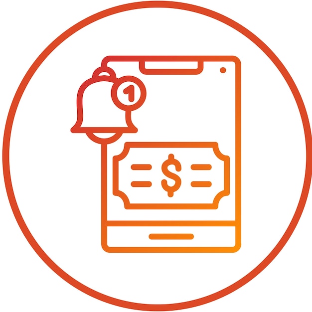 Diseño vectorial Estilo del icono de notificación de pago