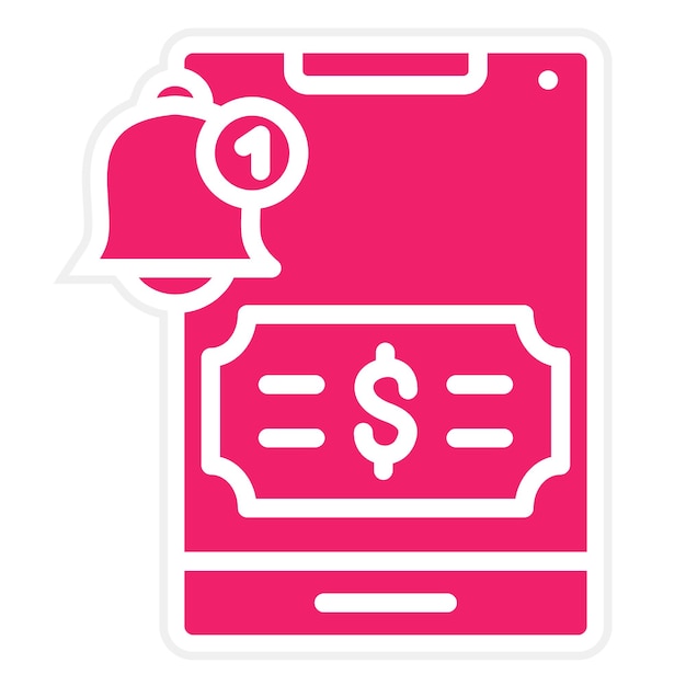 Diseño vectorial Estilo del icono de notificación de pago