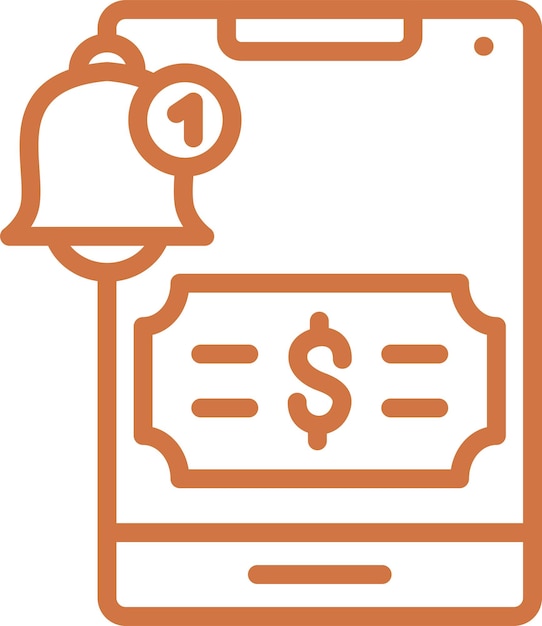 Diseño vectorial Estilo del icono de notificación de pago