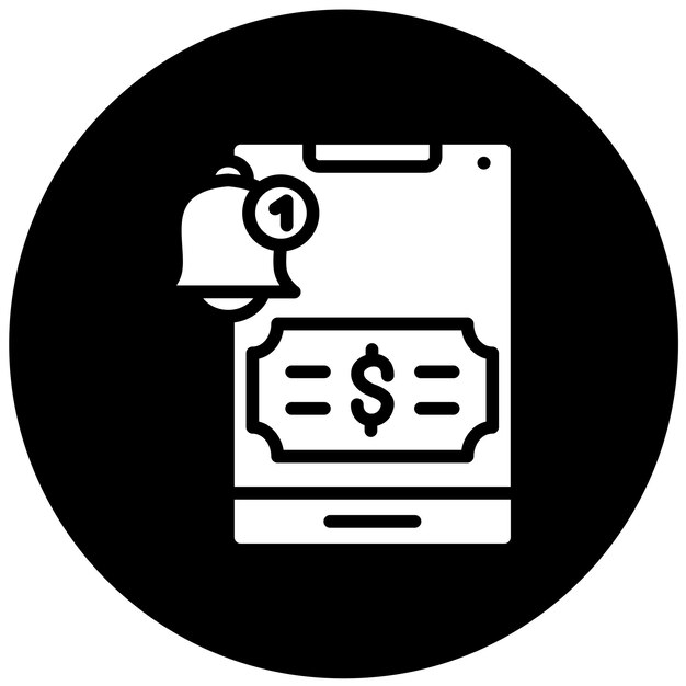 Diseño vectorial Estilo del icono de notificación de pago