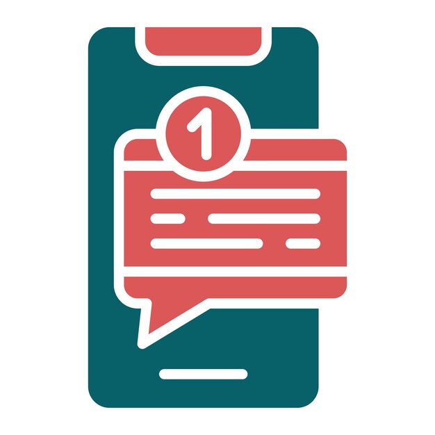 Vector diseño vectorial del estilo del icono de notificación de sms