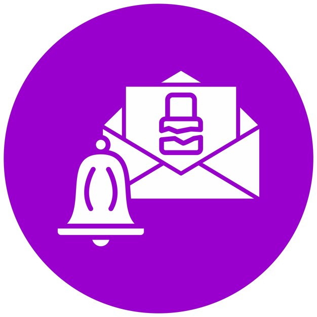Diseño vectorial Estilo del icono de notificación de violación oportuna
