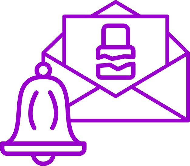 Diseño vectorial Estilo del icono de notificación de violación oportuna