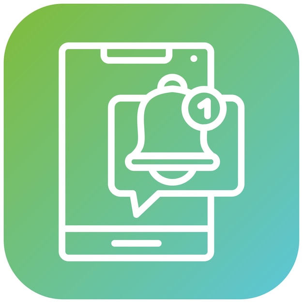 Diseño vectorial Estilo del icono de las notificaciones de impulso