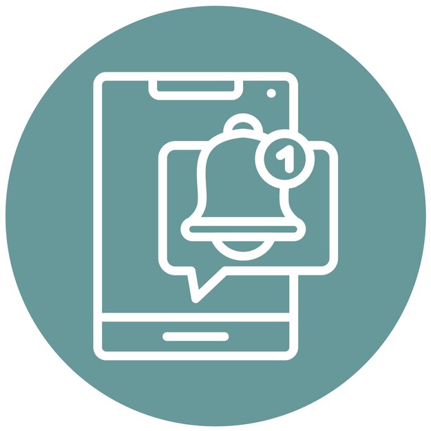 Diseño vectorial Estilo del icono de las notificaciones de impulso