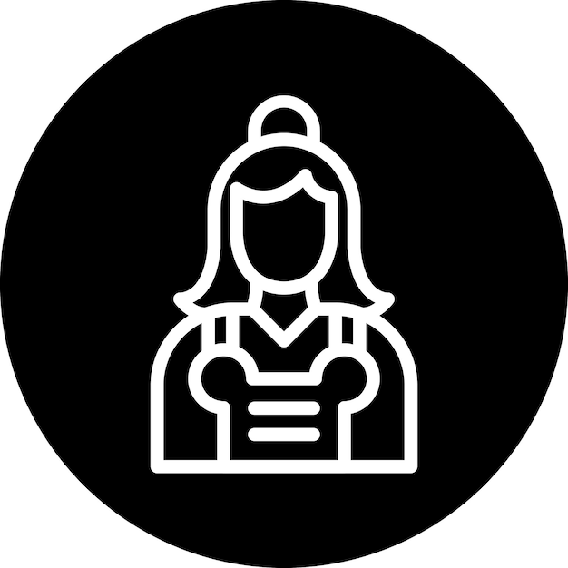 Diseño vectorial del estilo del icono de la novia