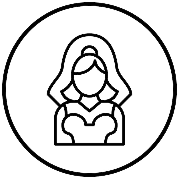 Diseño vectorial del estilo del icono de la novia