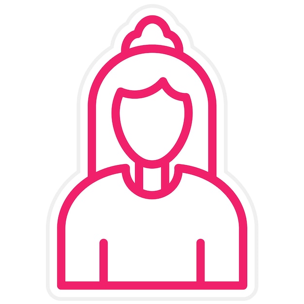 Diseño vectorial del estilo del icono de la novia