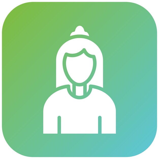 Diseño vectorial del estilo del icono de la novia