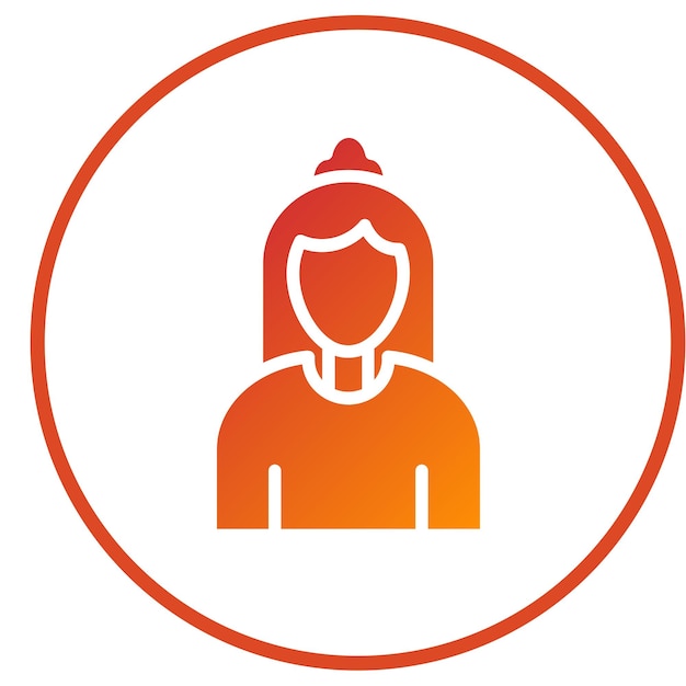 Diseño vectorial del estilo del icono de la novia