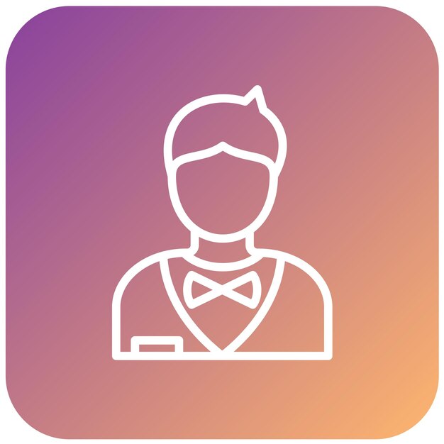 Diseño vectorial del estilo del icono del novio