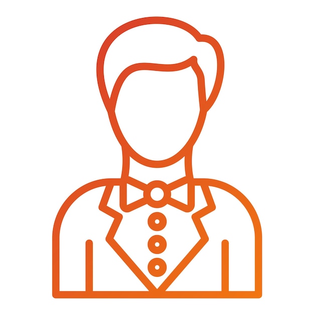 Diseño vectorial del estilo del icono del novio