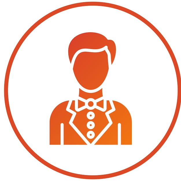 Diseño vectorial del estilo del icono del novio