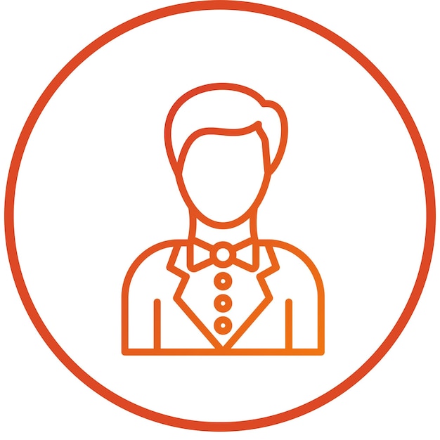 Diseño vectorial del estilo del icono del novio