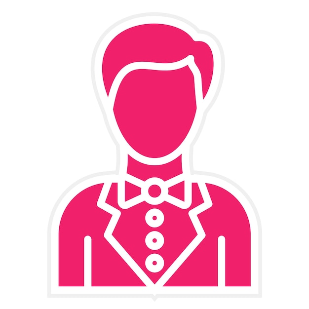 Diseño vectorial del estilo del icono del novio
