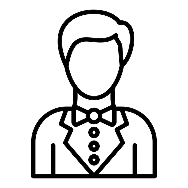 Diseño vectorial del estilo del icono del novio