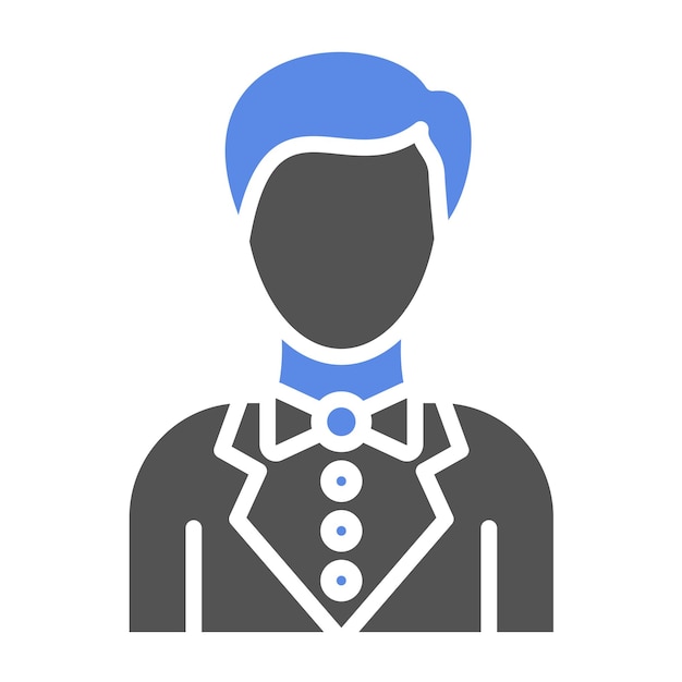 Diseño vectorial del estilo del icono del novio