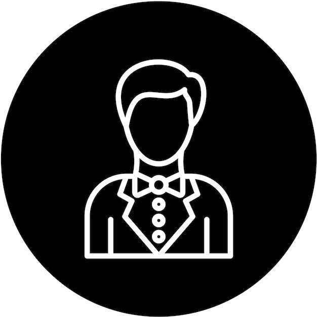 Diseño vectorial del estilo del icono del novio