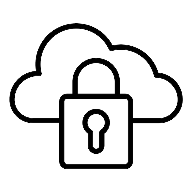Diseño vectorial Estilo de icono de nube encriptado