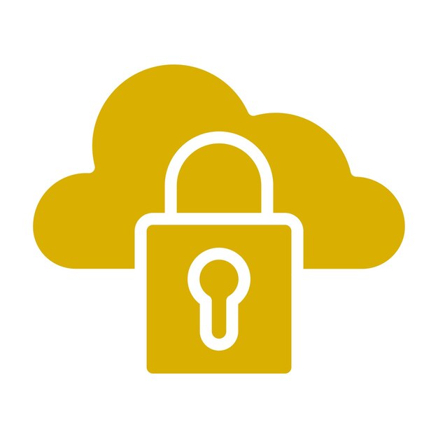 Diseño vectorial Estilo de icono de nube encriptado
