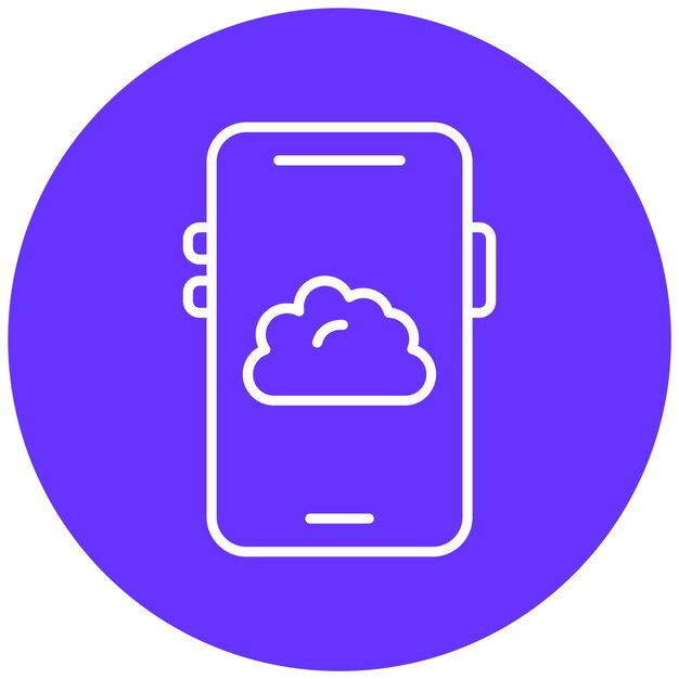 Diseño vectorial Estilo del icono de la nube móvil