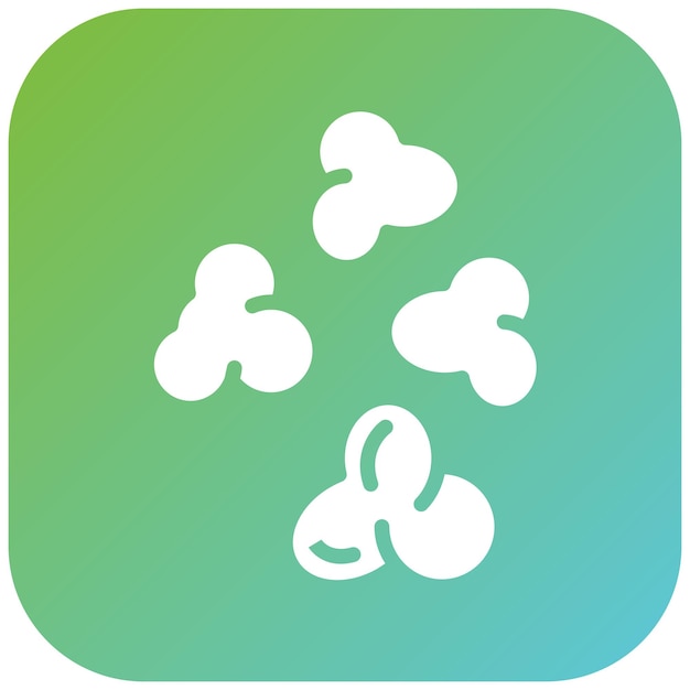 Diseño vectorial del estilo del icono del núcleo de palomitas de maíz