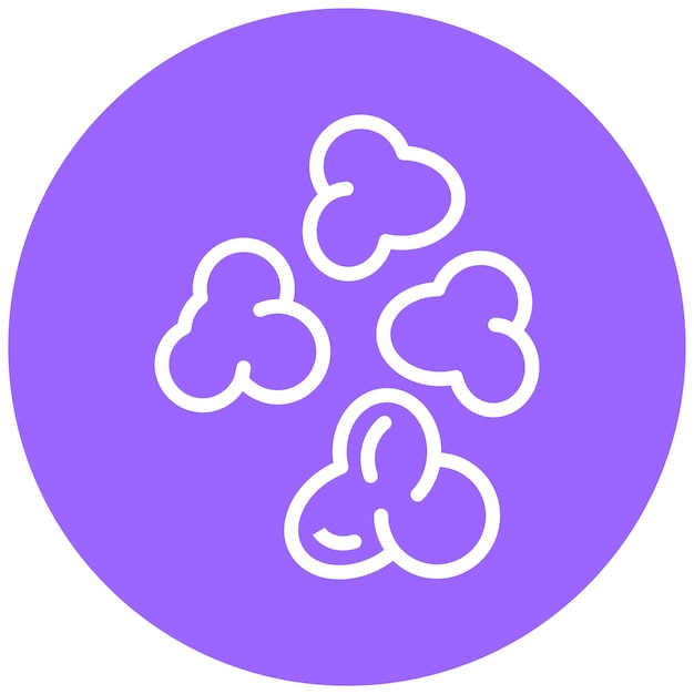 Diseño vectorial del estilo del icono del núcleo de palomitas de maíz