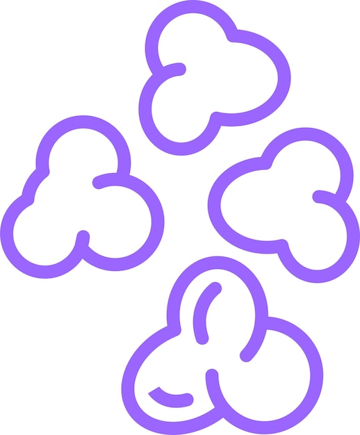 Diseño vectorial del estilo del icono del núcleo de palomitas de maíz