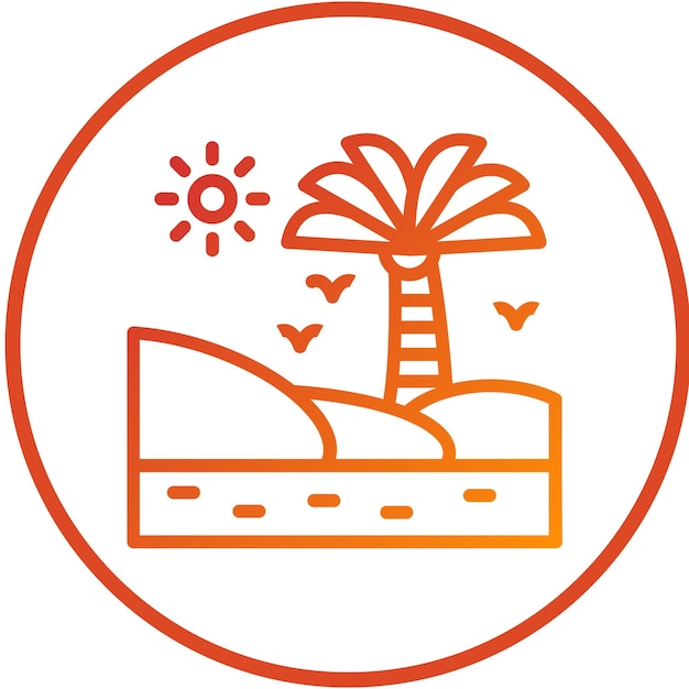 Diseño vectorial Estilo del icono del oasis de bienestar