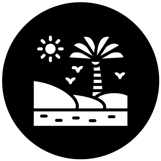 Diseño vectorial Estilo del icono del oasis de bienestar