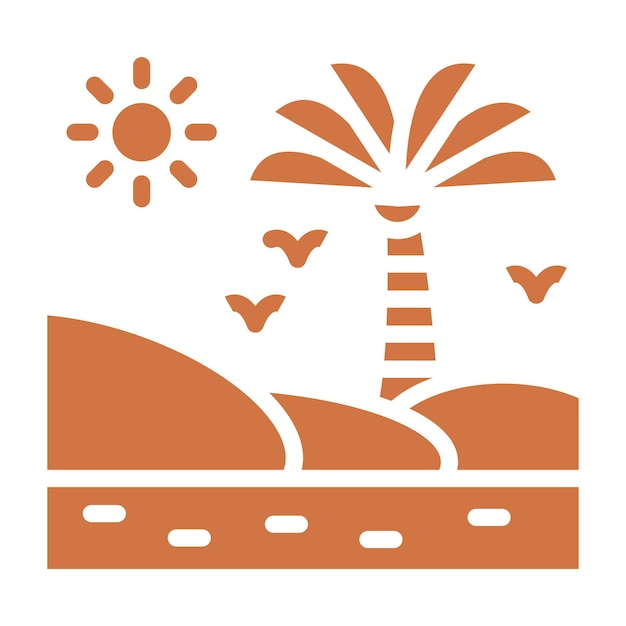 Diseño vectorial Estilo del icono del oasis de bienestar