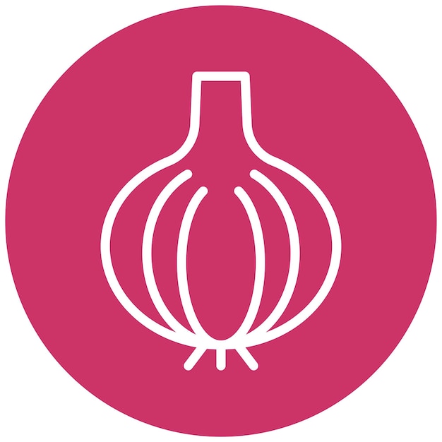 Diseño vectorial Estilo del icono de la Oasis de la cebolla